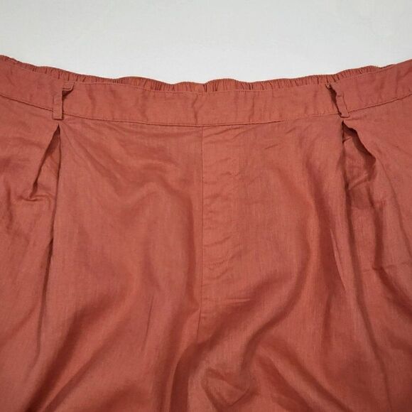 Ava & Viv Women's Plus Size Linen Shorts - 3X, 4X Orange Red - Picture 2 of 8